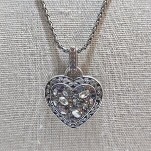 Brighton‎ Trust Your Journey Blue Neutral Crystal Heart Necklace